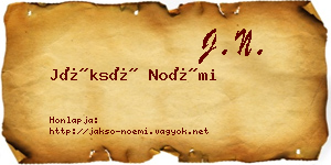 Jáksó Noémi névjegykártya